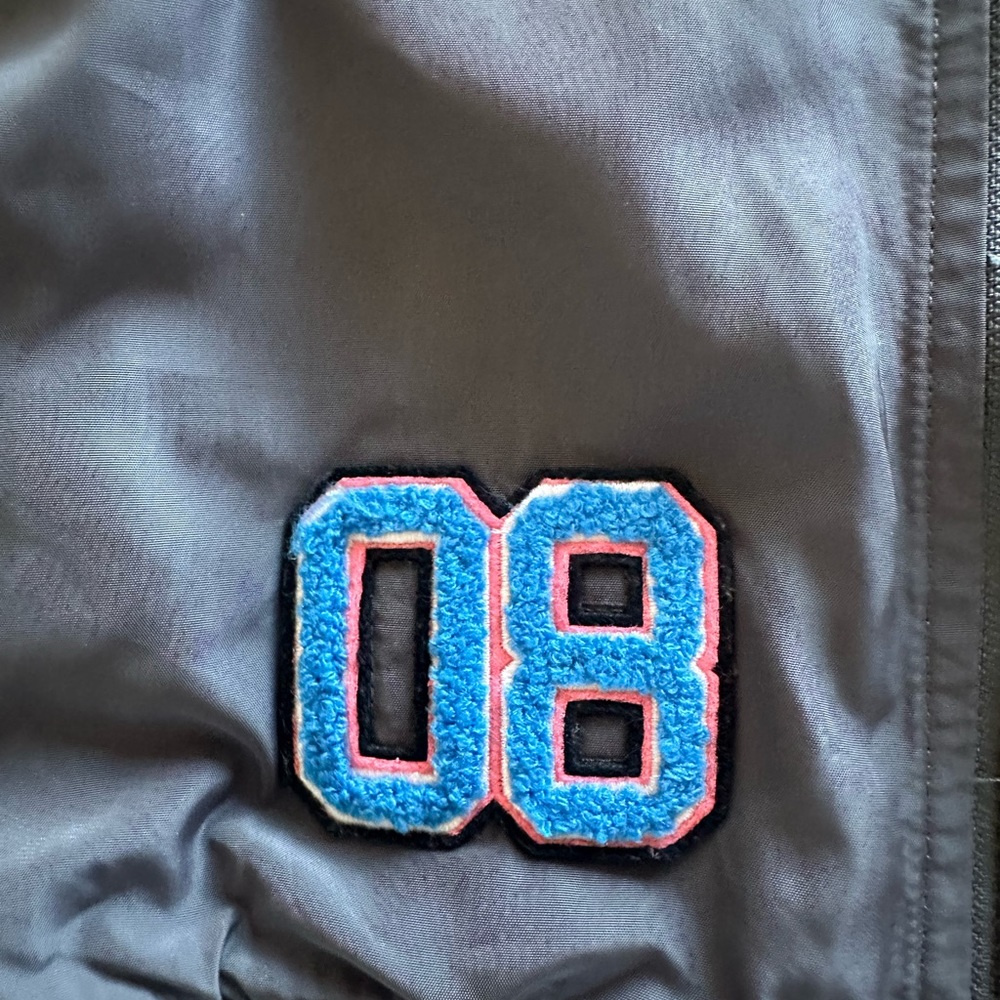 Pink + Dolphin Patchwork Lined Jacket Size M Pit … - image 8